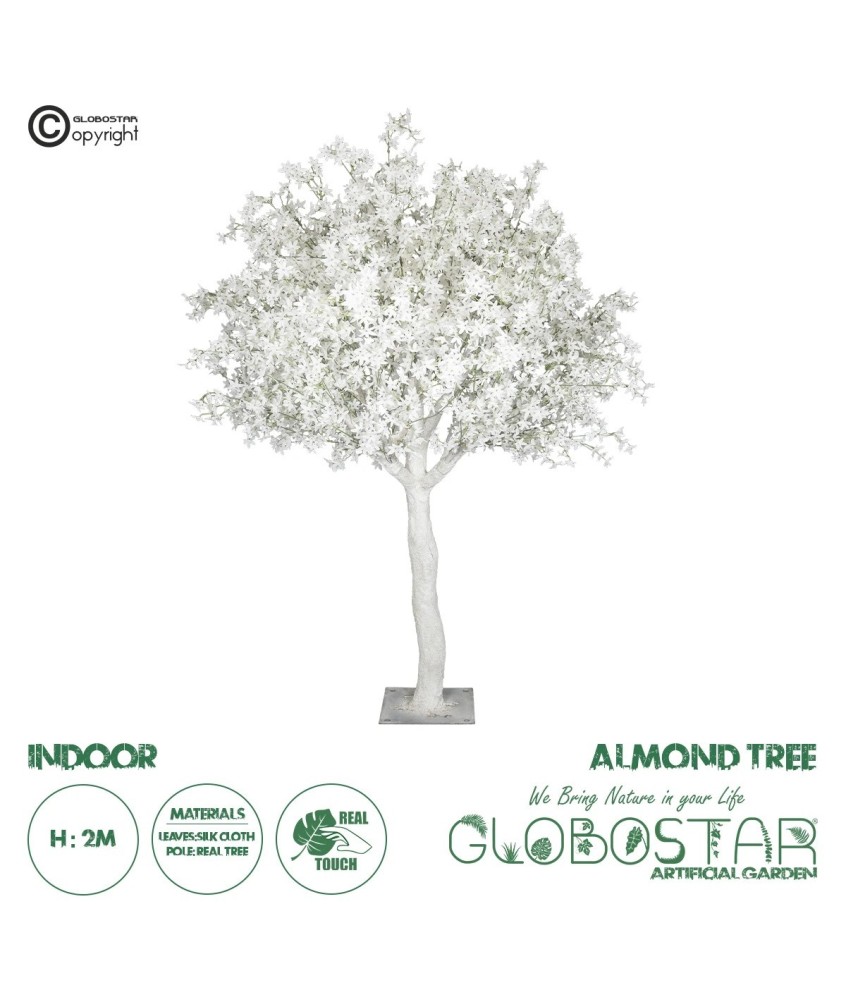 GloboStar® Artificial Garden ALMOND TREE 21113 Τεχνητό Διακοσμητικό Δέντρο Αμυγδαλιά Μ65 x Π60 x Υ200cm